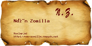 Nán Zomilla névjegykártya